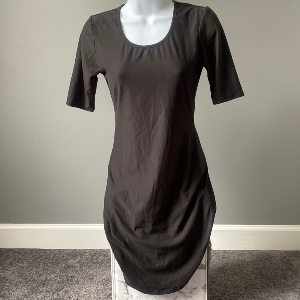 S Small short sleeves cotton black dress never worn cover up NOBO